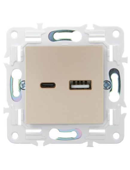 SKANDY Розетка USB A+C 3,1А SK-R14Sa песочный IEK, изображение 4