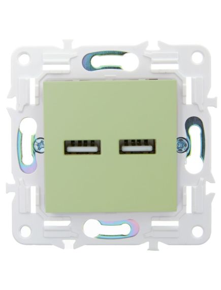 SKANDY Розетка USB A+A 3,1А SK-R15G мятный IEK, 4 image