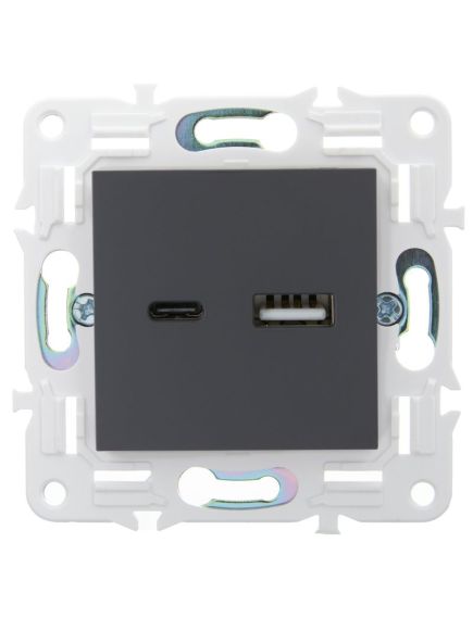 SKANDY Розетка USB A+C 3,1А SK-R14T титан IEK, 3 image