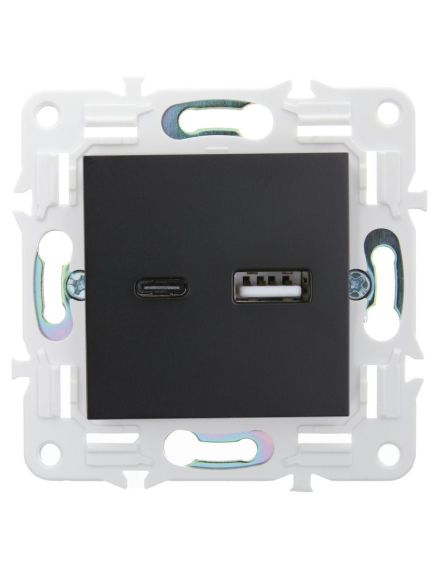 SKANDY Розетка USB A+C 3,1А SK-R14Bl черный IEK, 4 image