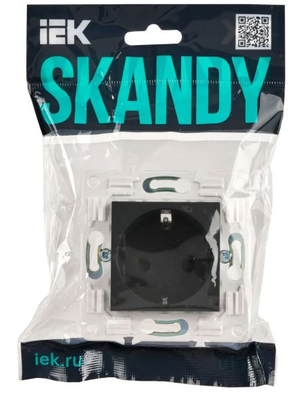 SKANDY Розетка с заземлением с защитными шторками 16А SK-R04G графит IEK, изображение 2