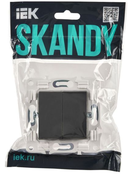 SKANDY Выключатель 2-клавишный 10А SK-V04T титан IEK, 2 image