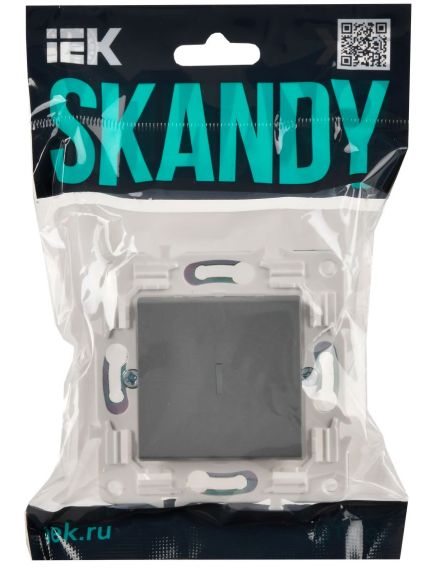 SKANDY Выключатель 1-клавишный проходной с индикацией 10А SK-V08Gr серый IEK, изображение 2