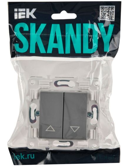 SKANDY Выключатель жалюзи 10А SK-V12Gr серый IEK, изображение 2