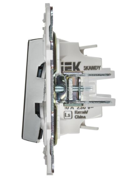 SKANDY Выключатель 2-клавишный проходной 10А SK-V05N металл никель IEK, 5 image