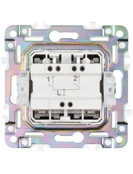 SKANDY Выключатель 2-клавишный 10А SK-V04N металл никель IEK, 6 image