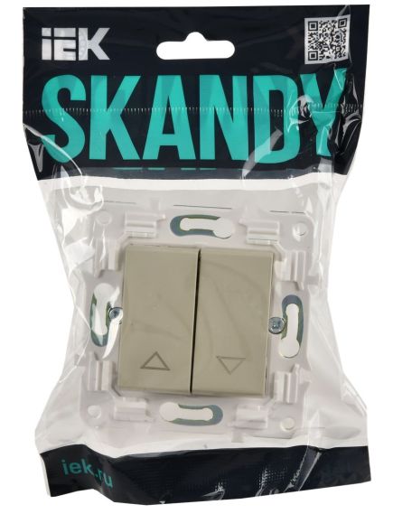 SKANDY Выключатель жалюзи 10А SK-V12S серебряный IEK, изображение 3