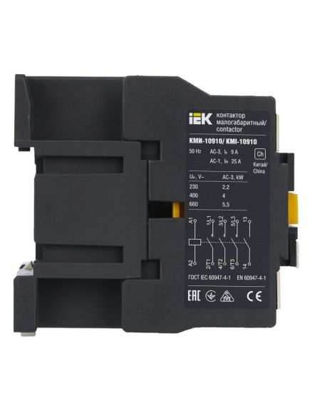 Контактор КМИ-10910 9А 230В/АС3 1NO IEK, изображение 6