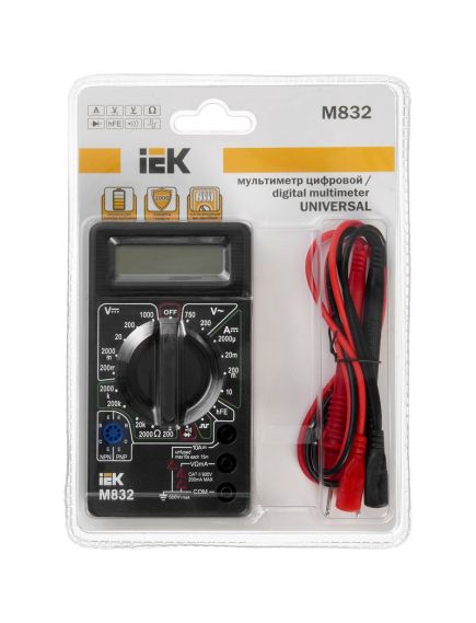 Мультиметр цифровой Universal M832 IEK, изображение 8