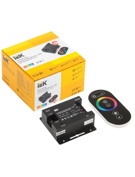 Контроллер с ПДУ радио (черный) RGB 3 канала 12В, 6А, 216Вт IEK, изображение 3