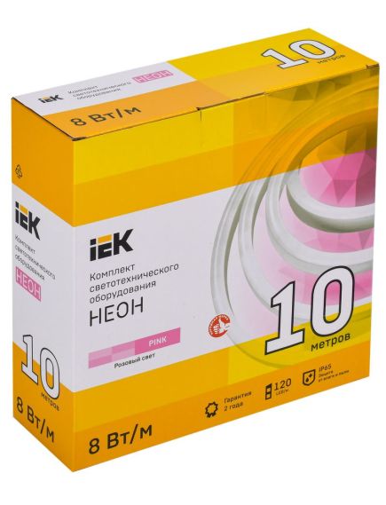 Комплект светодиодной подсветки "Неон" (лента LED 10м LSR5-2835P120-8-IP65-220В + драйвер) IEK, изображение 2