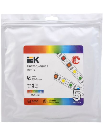 Лента светодиодная 3м LSR-5050RGB60-14,4-IP20-12В IEK, изображение 5