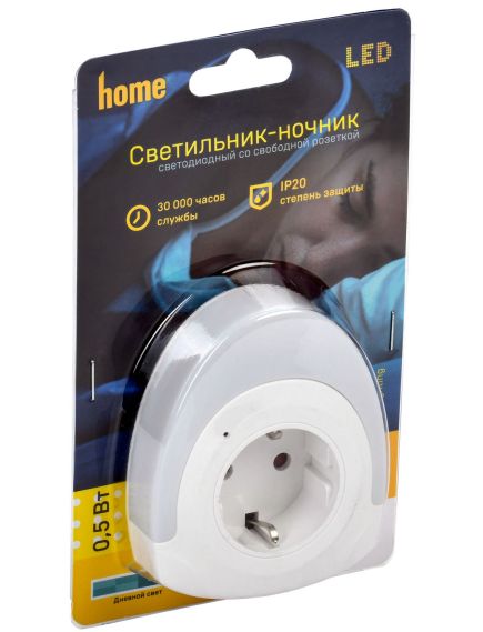 LIGHTING Светильник-ночник светодиодный 002 овал со свободной розеткой 220В IEK, изображение 2