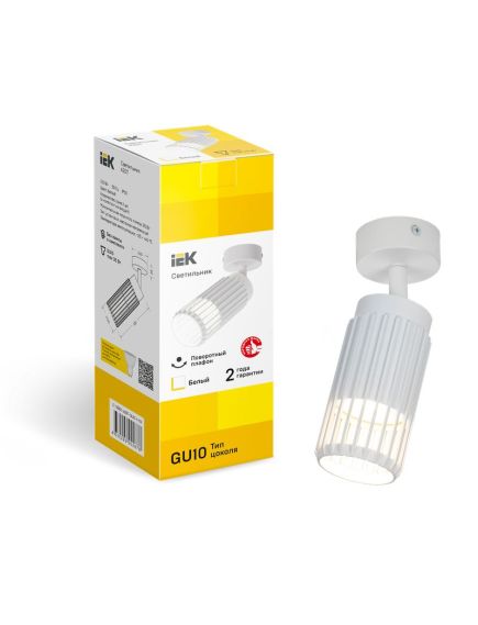 LIGHTING Светильник 4207 настенно-потолочный под лампу GU10 белый IEK, изображение 5