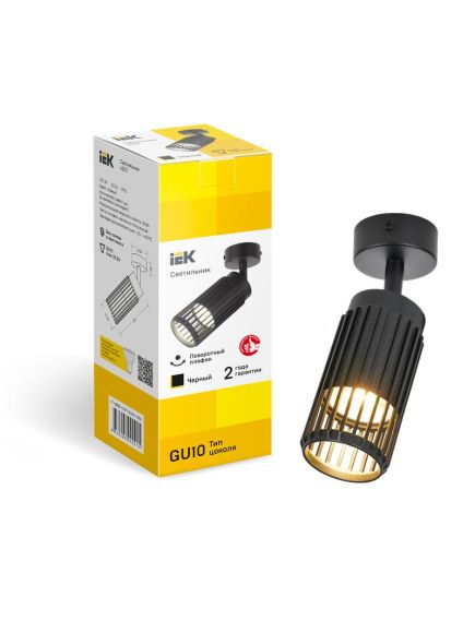 LIGHTING Светильник 4207 настенно-потолочный под лампу GU10 черный IEK, изображение 5