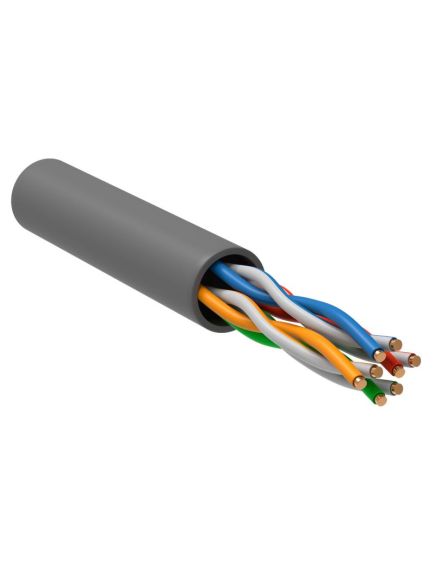 ITK Витая пара U/UTP кат.5E 4х2х24AWG solid PVC 1м серый (100м/бухта)