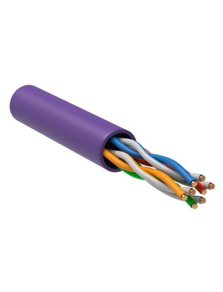 ITK Витая пара U/UTP кат.5E 4х2х24AWG solid LSZH нг(А)-HF фиолетовый (305м)