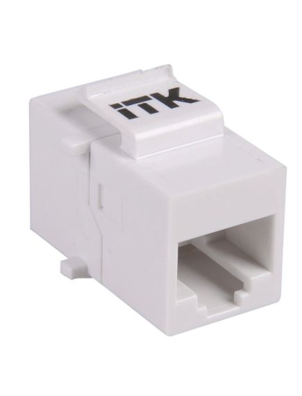 ITK Проходной адаптер кат.5E UTP, RJ45-RJ45 (8P8C), тип Keystone Jack, белый