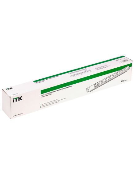 ITK PDU 8 розеток C13 с LED выключателем,1U, вх. С14, без шнура, алюминиевый профиль, 3 image