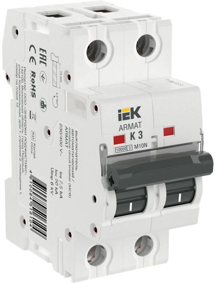 ARMAT Автоматический выключатель M10N 2P K 3А IEK