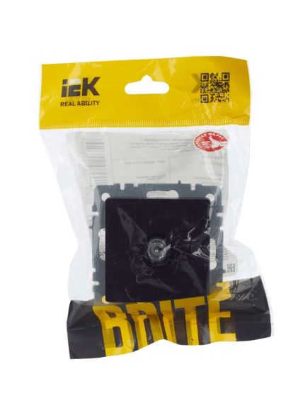 BRITE Розетка TV проходная РТВ10-0-БрЧ черный IEK, изображение 2