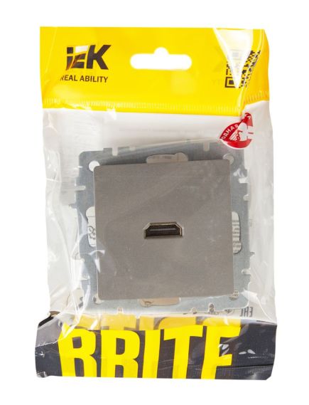 BRITE Розетка HDMI РHDMI-0-БрС сталь IEK, изображение 5