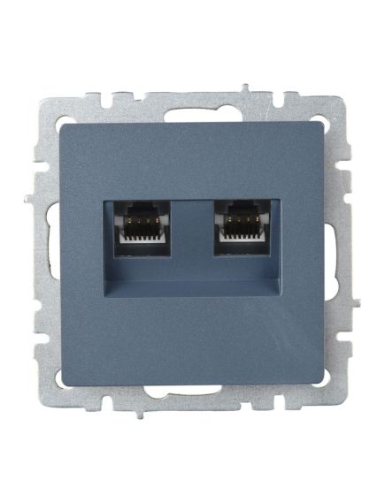 BRITE Розетка компьютерная двойная RJ45 кат.6 РК11-2-БрМ маренго IEK, изображение 5