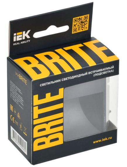 BRITE Подсветка светодиодная встраиваемая ПЛ20-БрМ маренго IEK, изображение 2