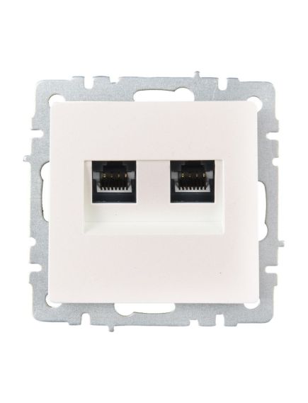 BRITE Розетка компьютерная двойная RJ45 кат.6 РК11-2-БрЖ жемчуг IEK, изображение 4