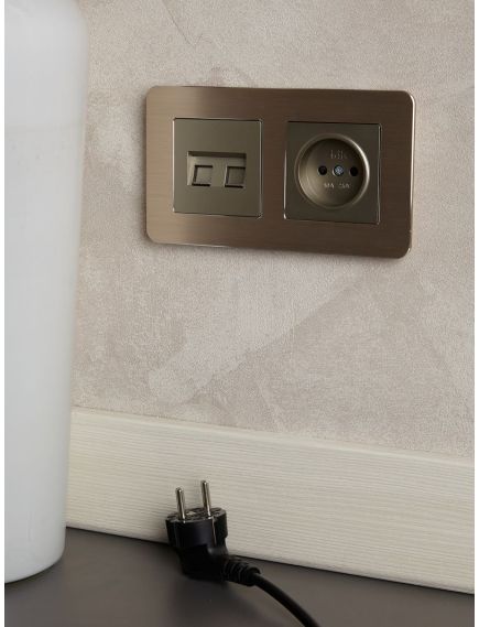 BRITE Розетка двойная RJ11+RJ45 кат.5E РК/Т12-БрШ шампань IEK, изображение 6