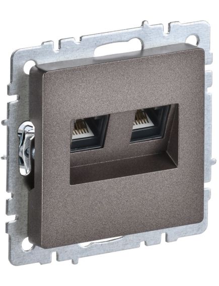 BRITE Розетка компьютерная двойная RJ45 кат.6 РК11-2-БрТБ темная бронза IEK