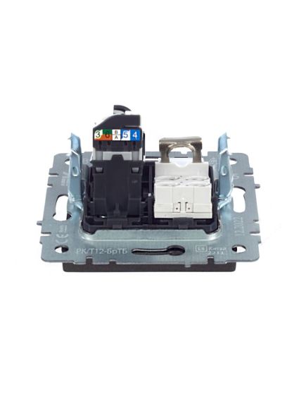 BRITE Розетка двойная RJ11+RJ45 кат.5E РК/Т12-БрТБ темная бронза IEK, изображение 5