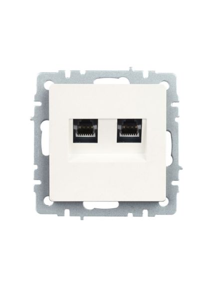 BRITE Розетка двойная RJ11+RJ45 кат.5E РК/Т12-БрЖ жемчуг IEK, изображение 6