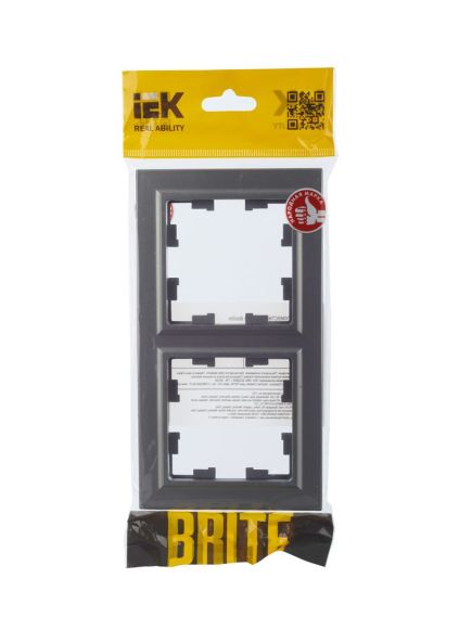 BRITE Рамка 2-местная РУ-2-БрС сталь IEK, изображение 6
