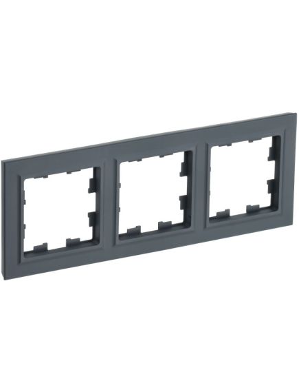 BRITE Рамка 3-местная РУ-3-БрГ графит IEK