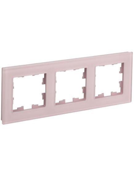 BRITE Рамка 3-местная РУ-3-2-Бр стекло розовый матовый IEK
