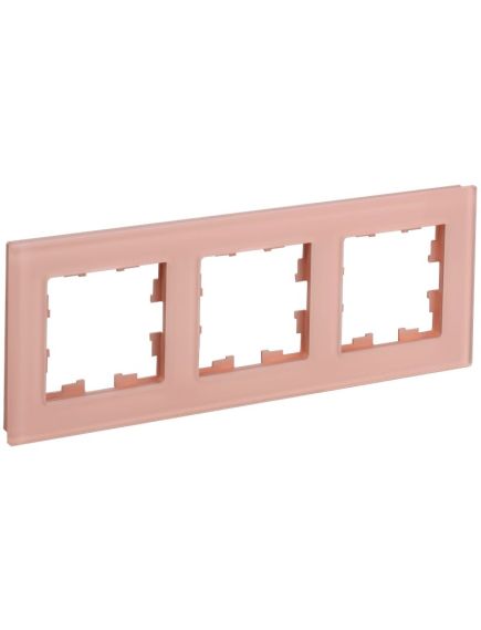 BRITE Рамка 3-местная РУ-3-2-БрП стекло персиковый матовый IEK