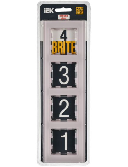BRITE Рамка 4-местная РУ-4-2-Бр стекло розовый матовый IEK, изображение 2