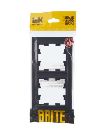 BRITE Рамка 2-местная РУ-2-БрГ графит IEK, изображение 2