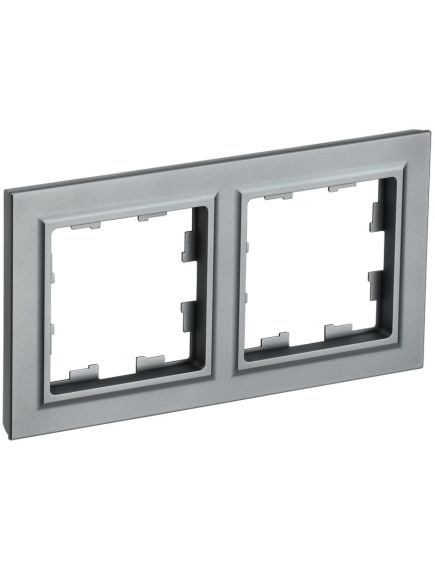 BRITE Рамка 2-местная РУ-2-БрС сталь IEK