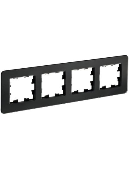BRITE Рамка 4-местная РУ-4-2-Бр стекло черный RE IEK