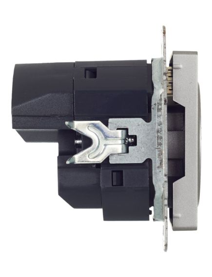 BRITE Розетка 1-местная с заземлением с защитными шторками 16А с USB A+A 5В 3,1А РЮш10-2-БрС сталь IEK, изображение 5