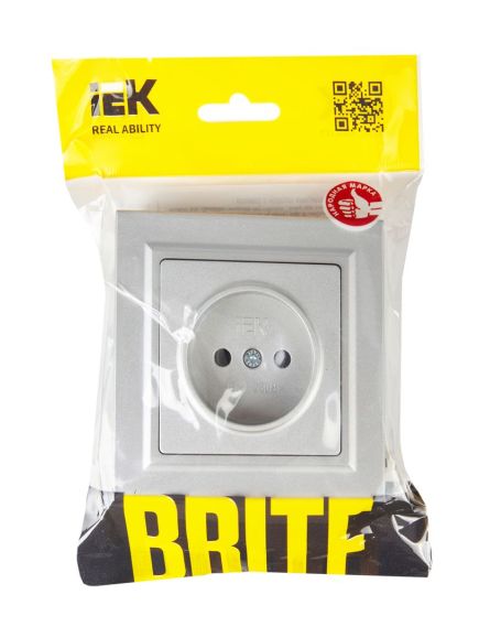 BRITE Розетка 1-местная без заземления без защитных шторок 10А РС10-1-0-БрГ графит IEK, изображение 10