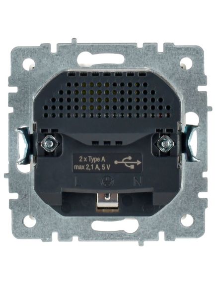 BRITE Розетка 1-местная с заземлением с защитными шторками 16А с USB A+A 5В 2,1А РЮш10-1-БрБ белый IEK, изображение 4