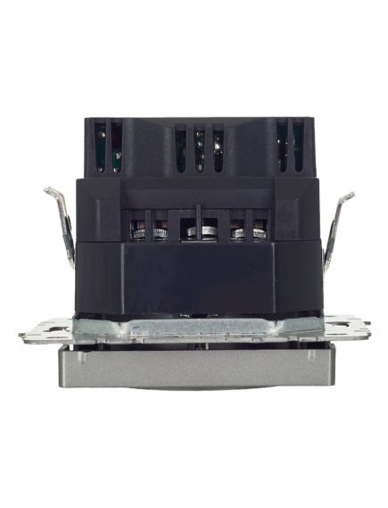 BRITE Розетка 1-местная с заземлением с защитными шторками 16А с USB A+A 5В 3,1А РЮш10-2-БрС сталь IEK, изображение 7