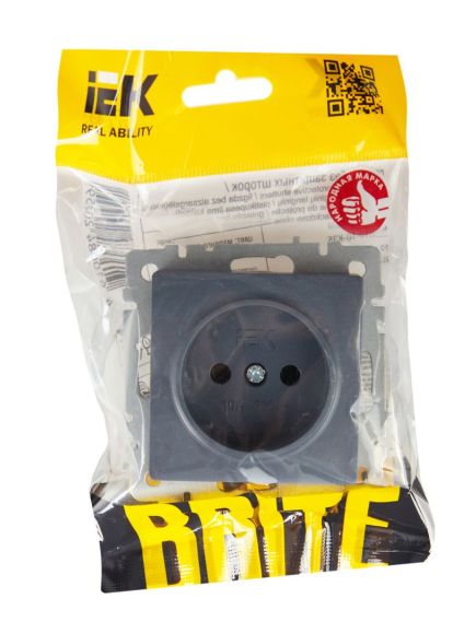 BRITE Розетка 1-местная без заземления без защитных шторок 10А РС10-1-0-БрМ маренго IEK, изображение 5