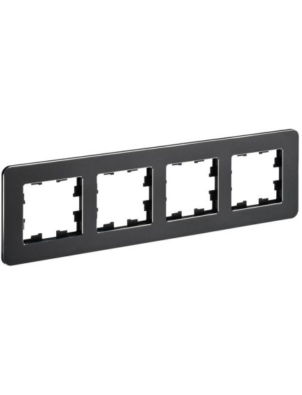 BRITE Рамка 4-местная РУ-4-1-Бр металл черный RE IEK