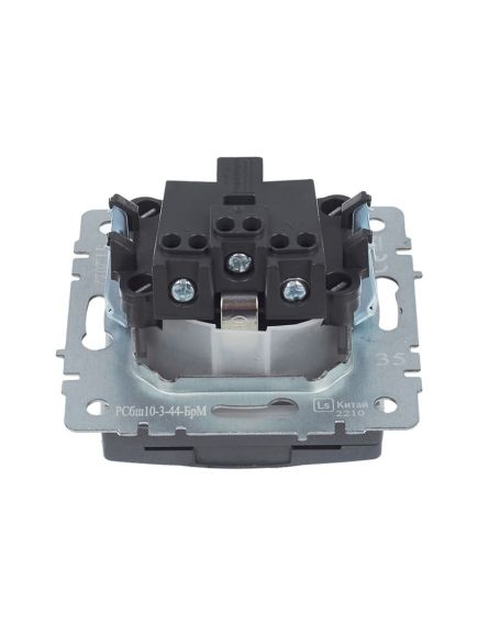 BRITE Розетка 1-местная с заземлением с защитными шторками и крышкой 16А IP44 РСбш10-3-44-БрМ маренго IEK, изображение 9