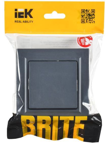 BRITE Выключатель 1-клавишный 10А в сборе ВСР10-1-0-БрМ маренго IEK, изображение 2