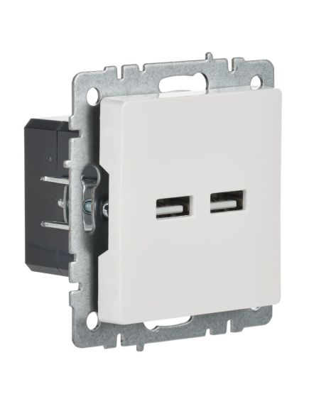 BRITE Розетка USB A+A 5В 3,1А РЮ10-1-БрБ белый IEK, изображение 7